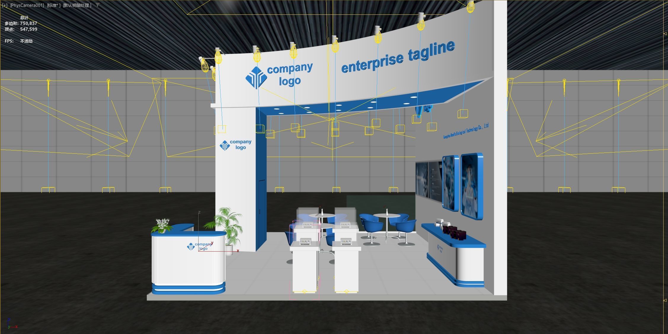 exhibition stand 6x6 model 3D model_12