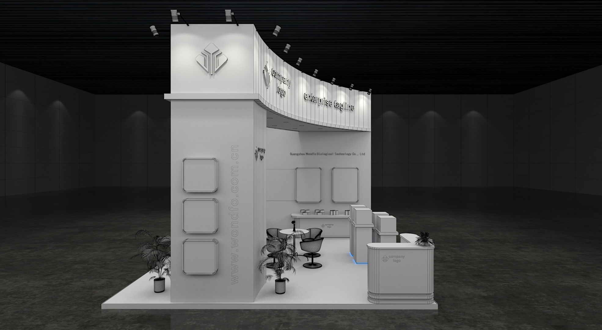 exhibition stand 6x6 model 3D model_8