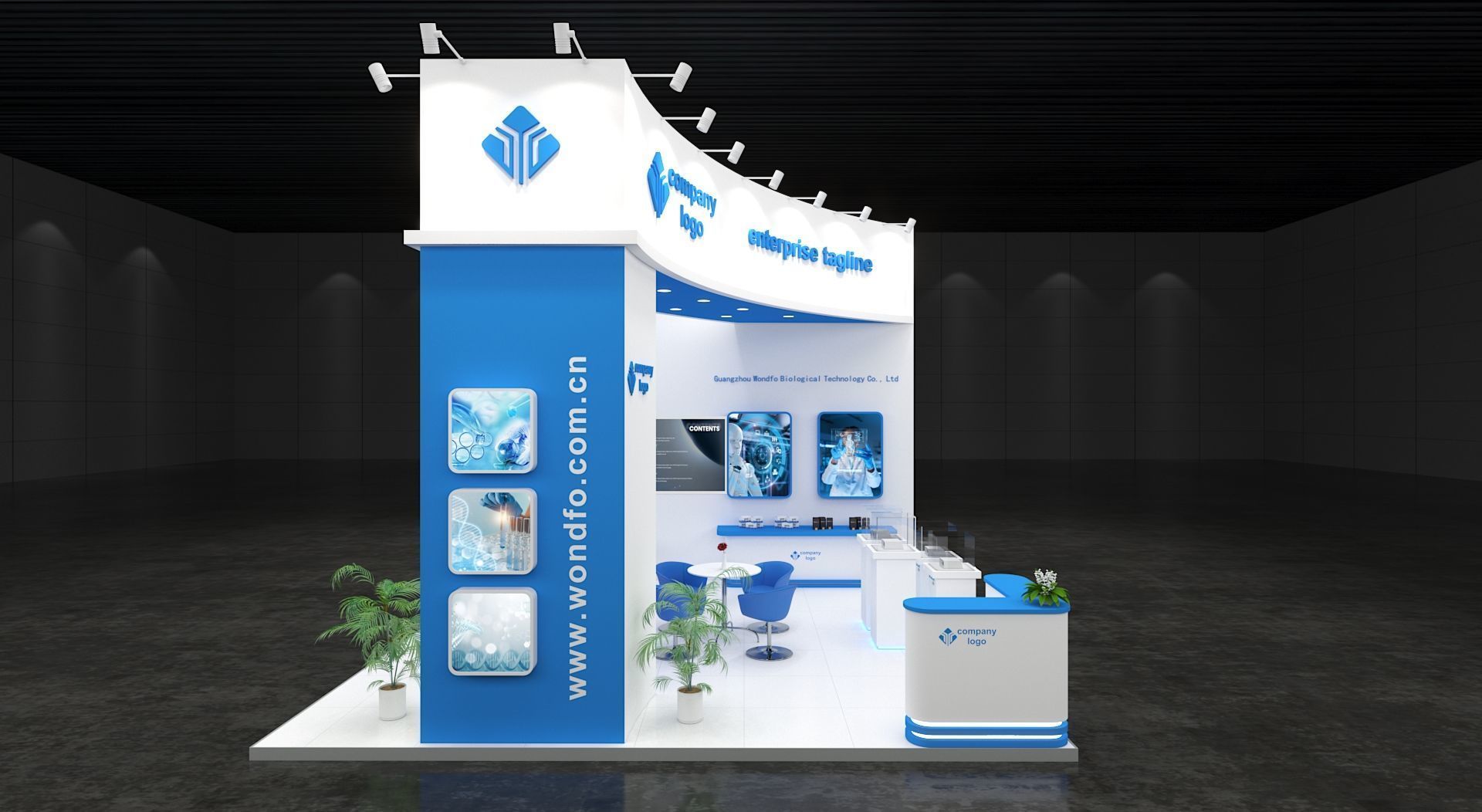 exhibition stand 6x6 model 3D model_2
