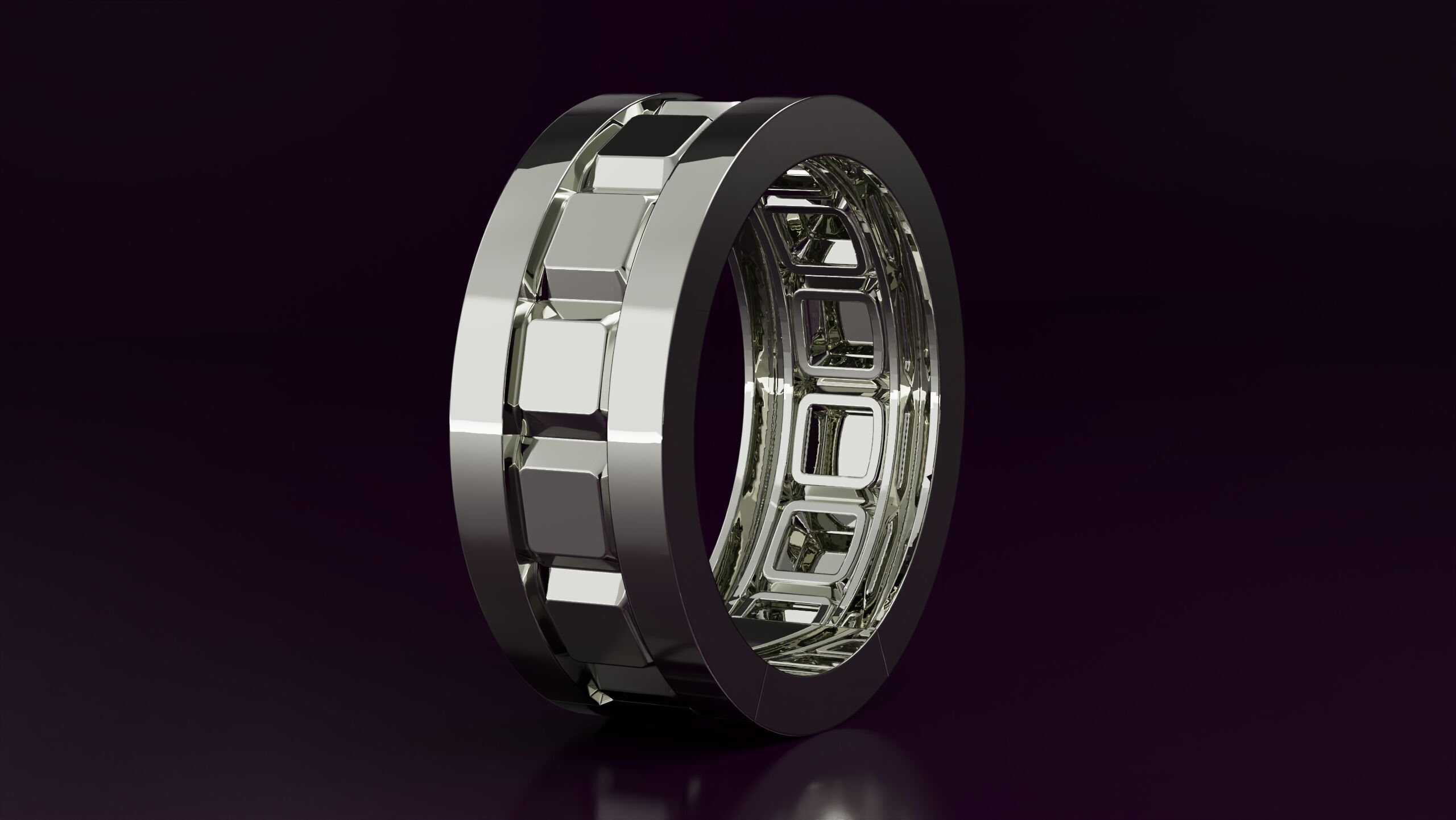 cube Ring N03 3D print model_1