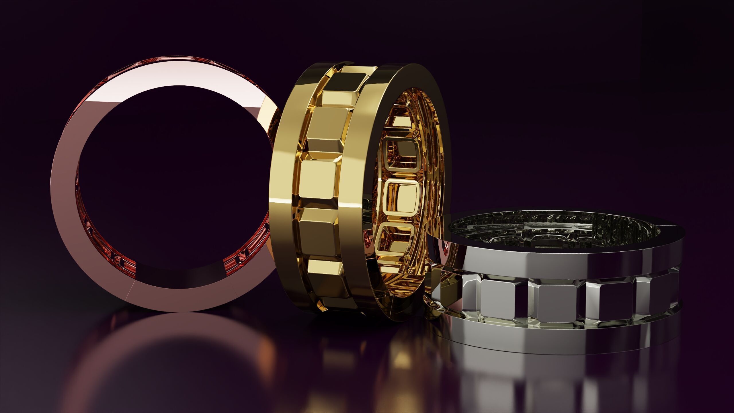 cube Ring N03 3D print model_3