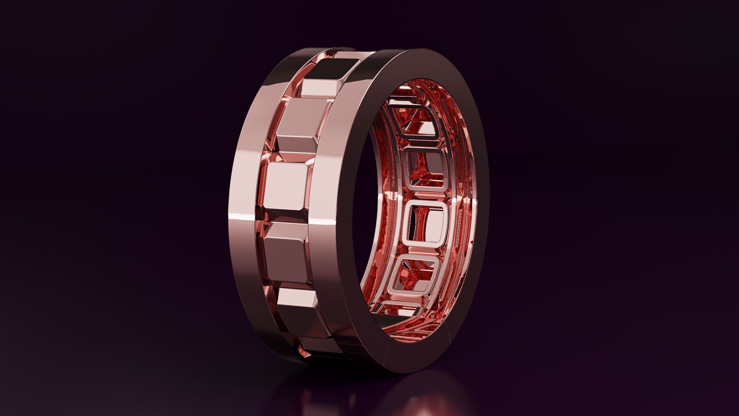 cube Ring N03 3D print model_2