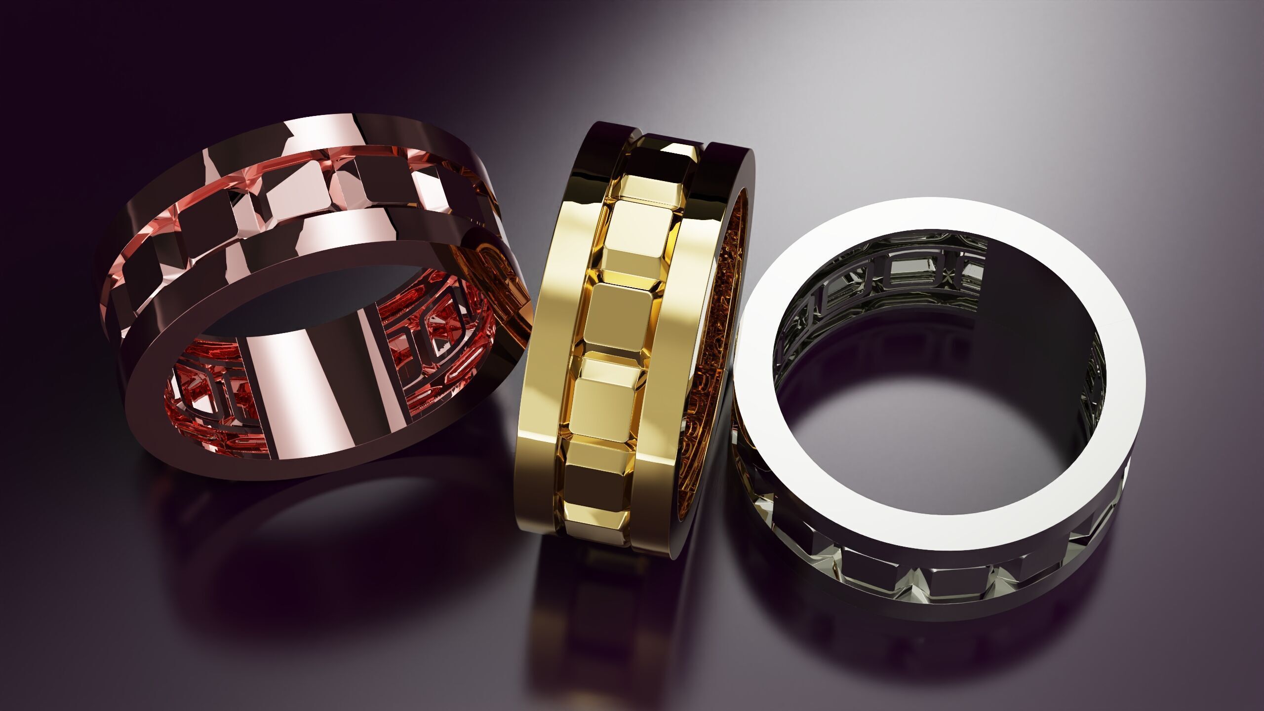 cube Ring N03 3D print model_4