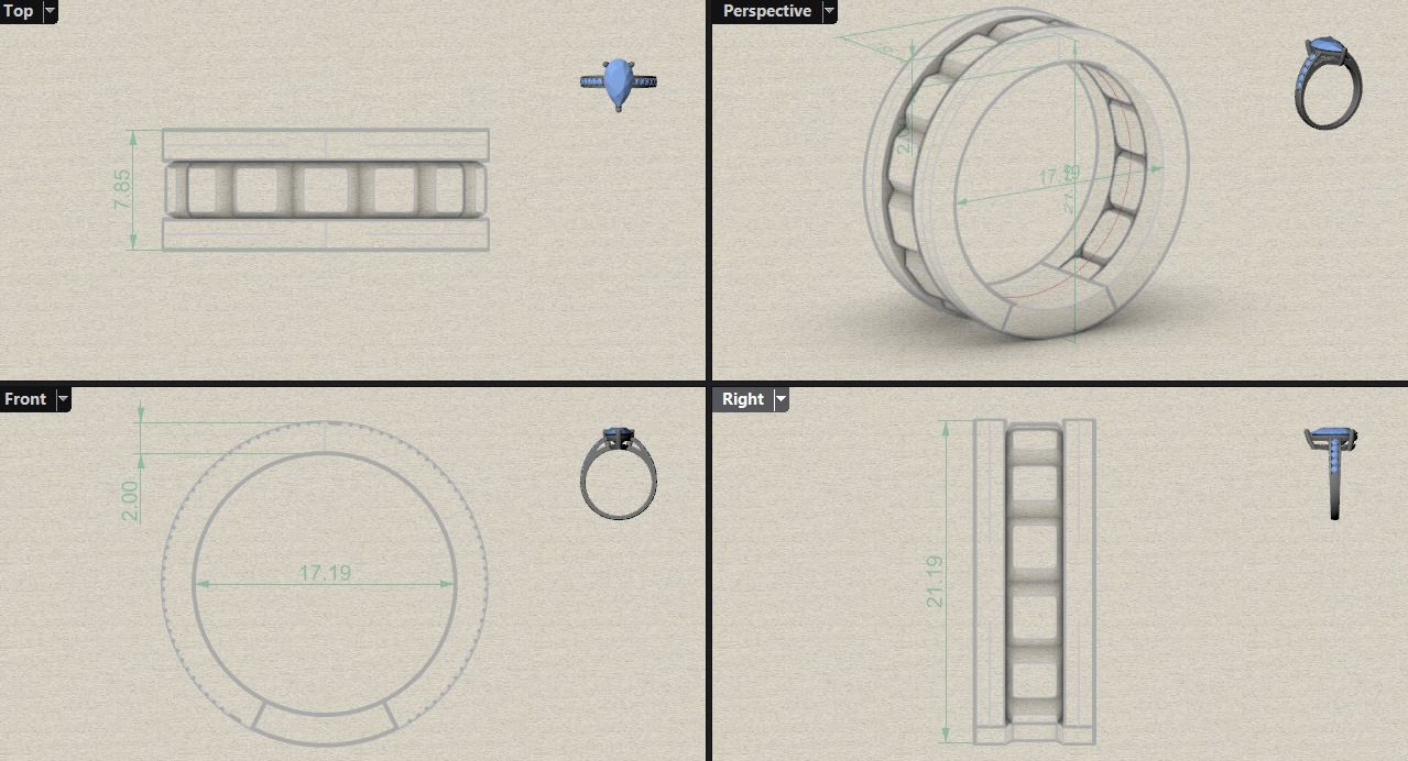 cube Ring N03 3D print model_9