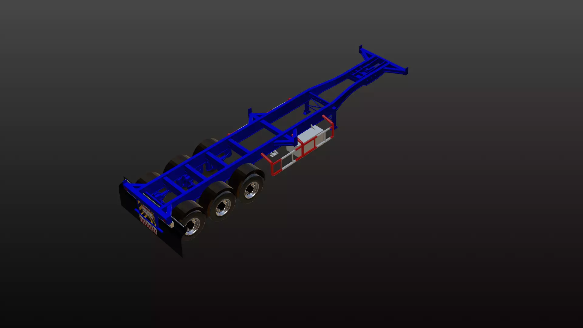 Fishbone tail for transporting containers  Low-poly 3D model_0