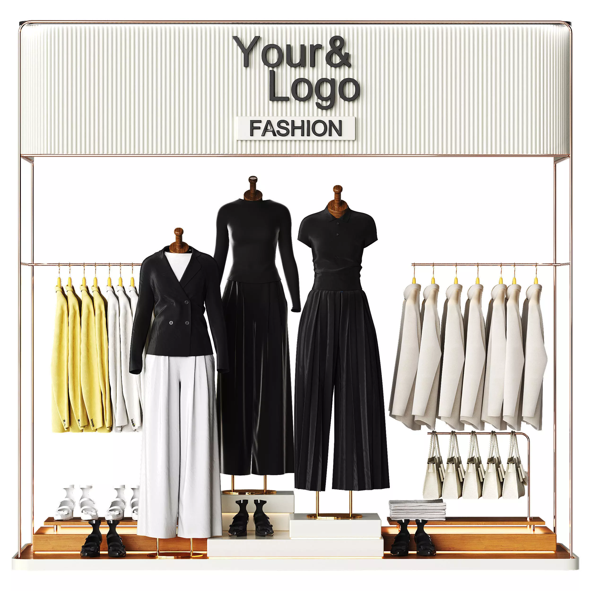 Clothing store and showroom Low-poly 3D model