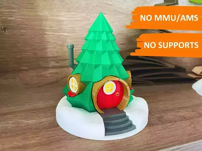 Xmas-Tree Fairy-House for Christmas Village 3D print model