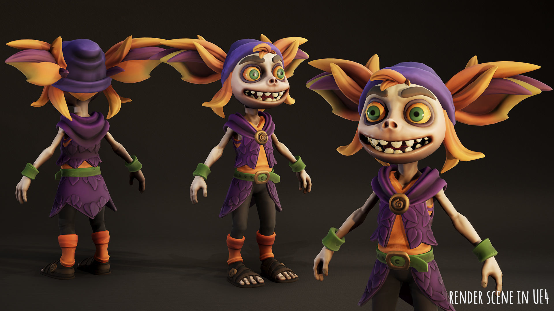 Stylized Forest Spirit 1 Low-poly 3D model_5