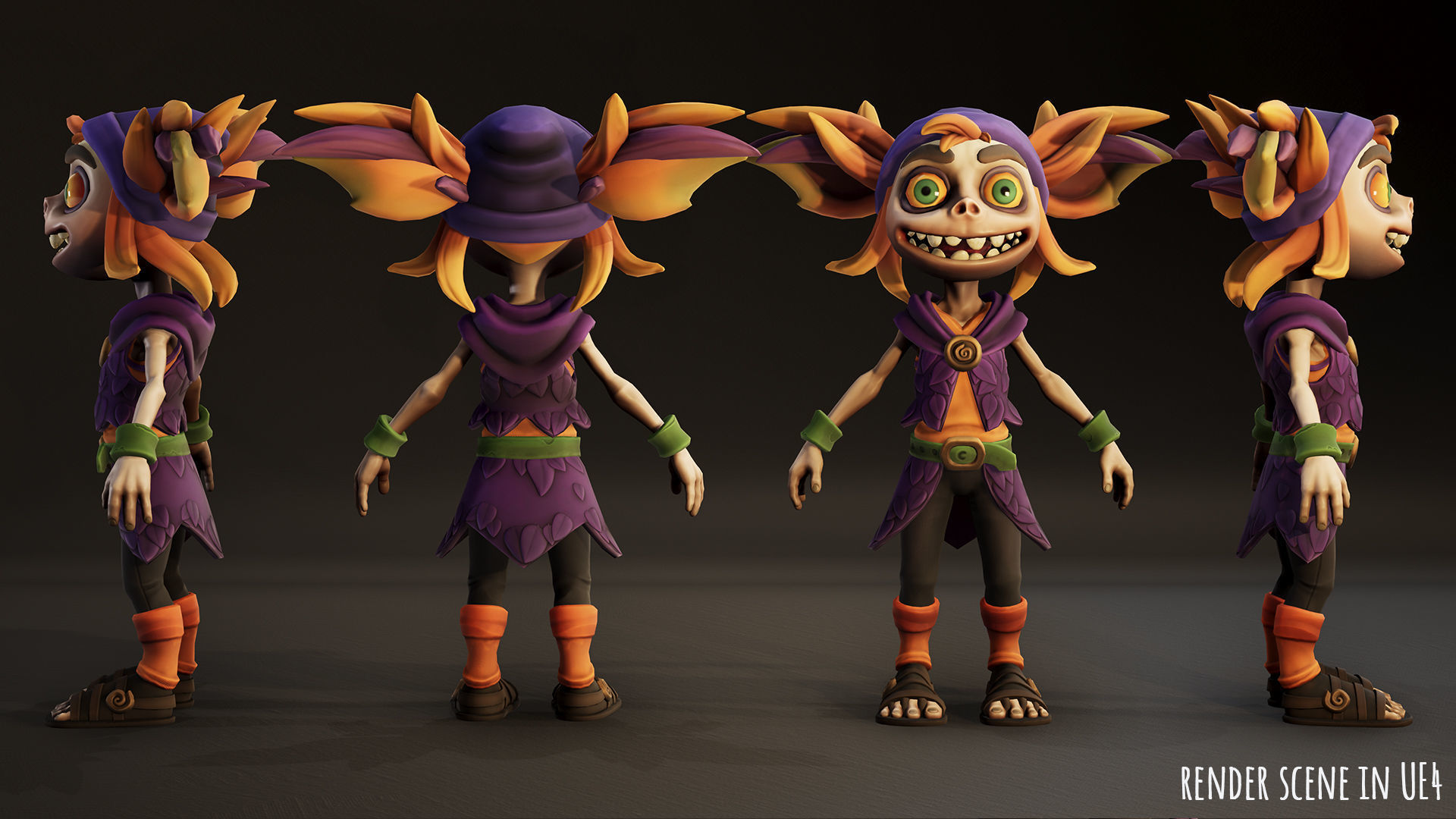 Stylized Forest Spirit 1 Low-poly 3D model_6