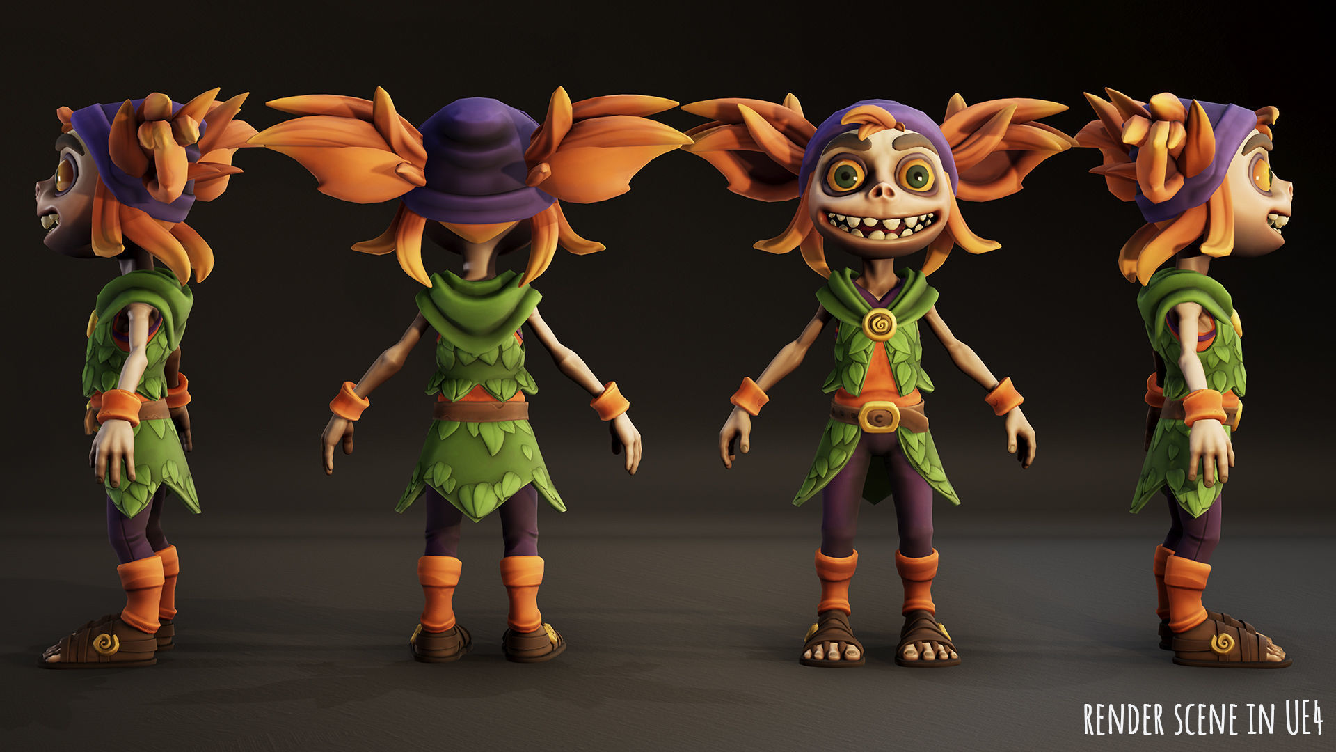 Stylized Forest Spirit 1 Low-poly 3D model_10