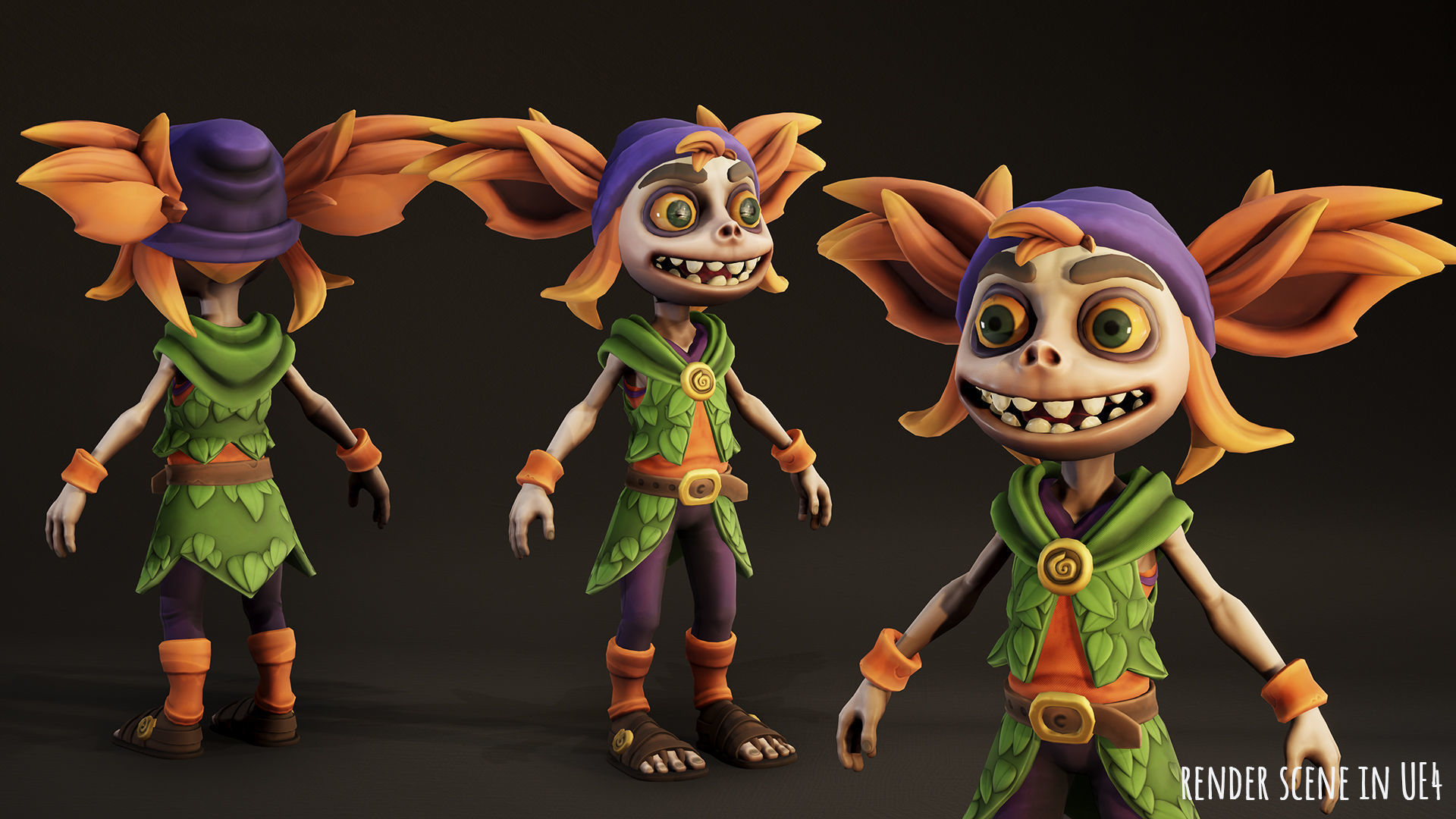 Stylized Forest Spirit 1 Low-poly 3D model_3