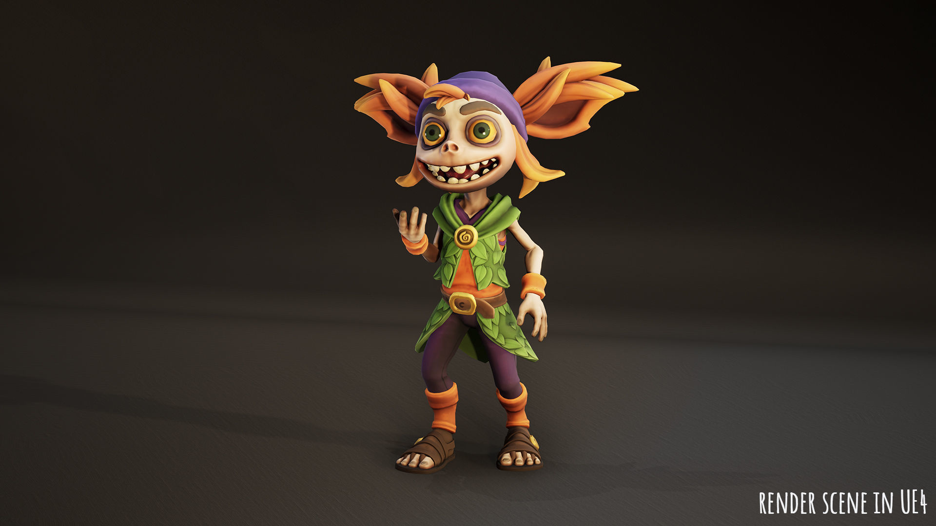 Stylized Forest Spirit 1 Low-poly 3D model_9