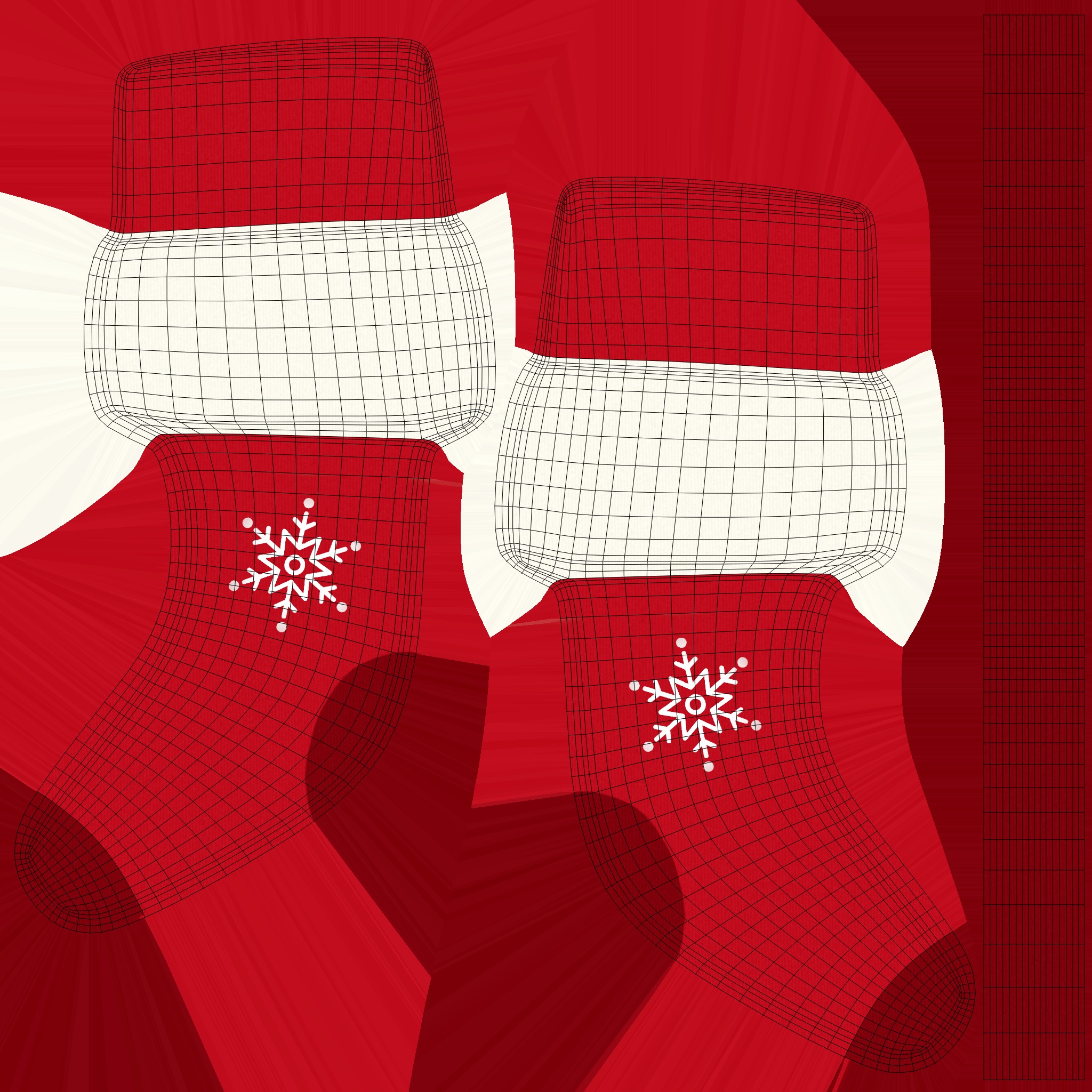 Cartoon Gift Christmas Stocking v0010 Low-poly 3D model_5