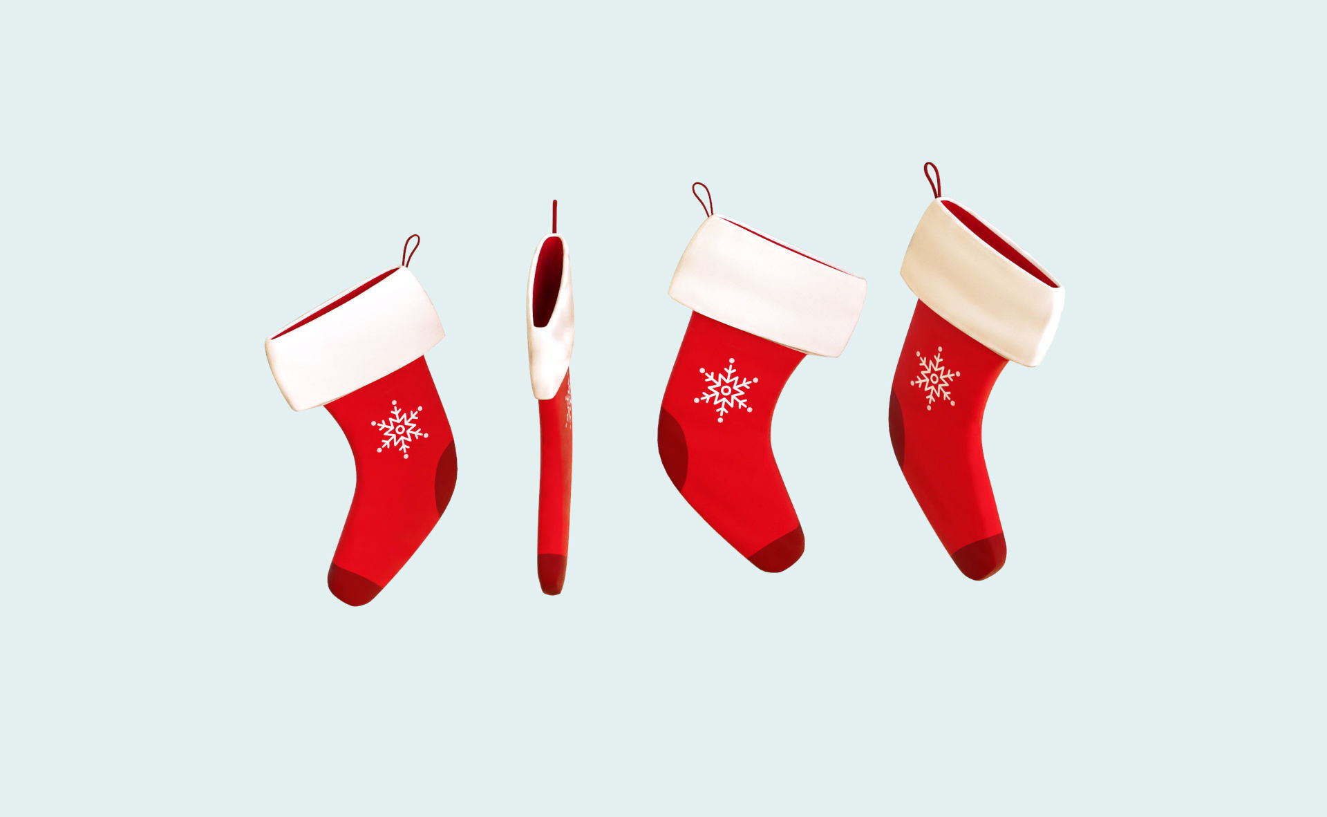 Cartoon Gift Christmas Stocking v0010 Low-poly 3D model_1