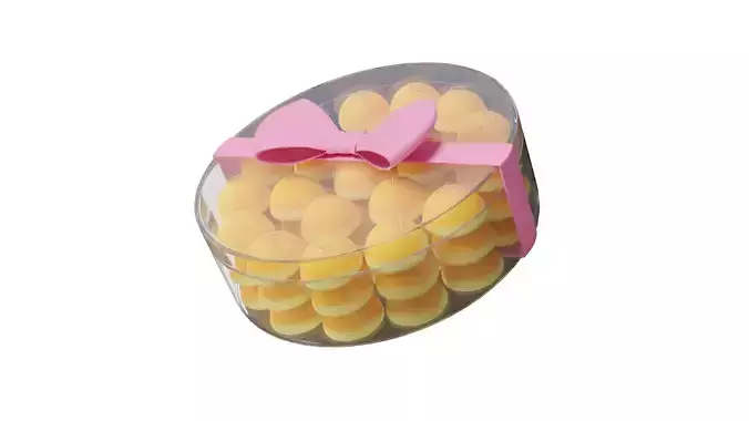 3D Pineapple Cake cookies With Rig 3D model