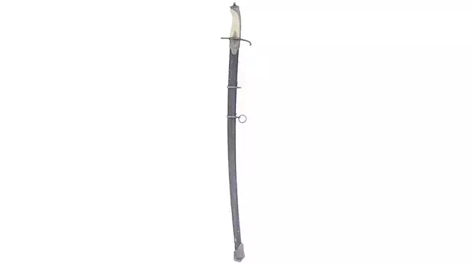 Curved Sword Low-poly 3D model