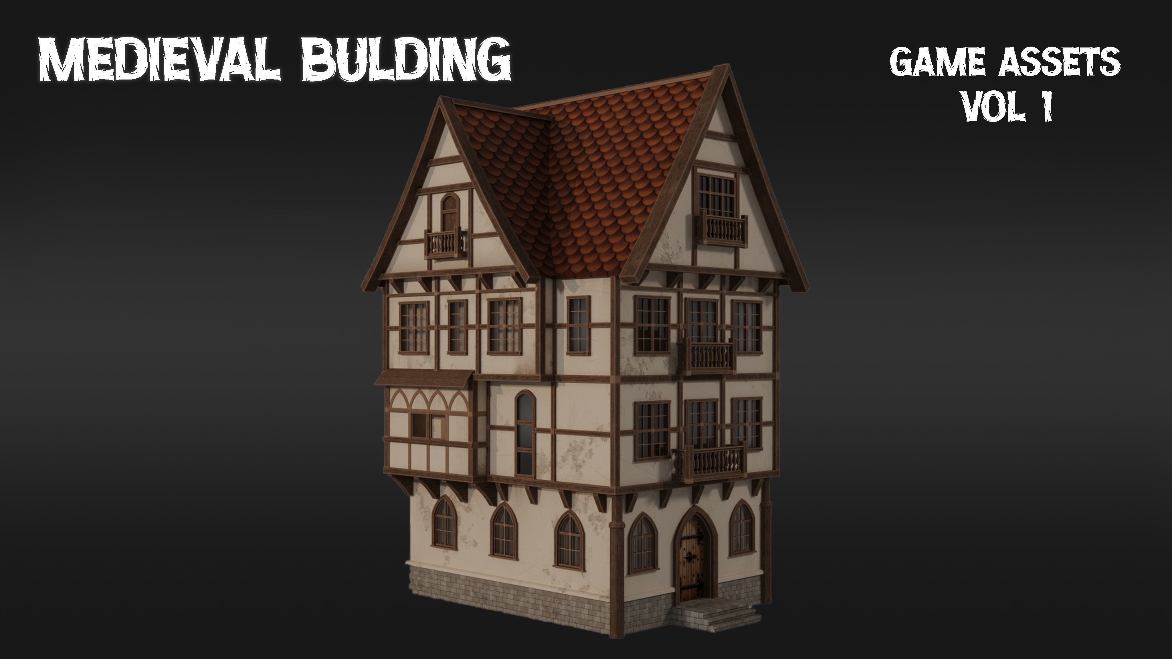 Medieval building  vol01 Low-poly 3D model_6