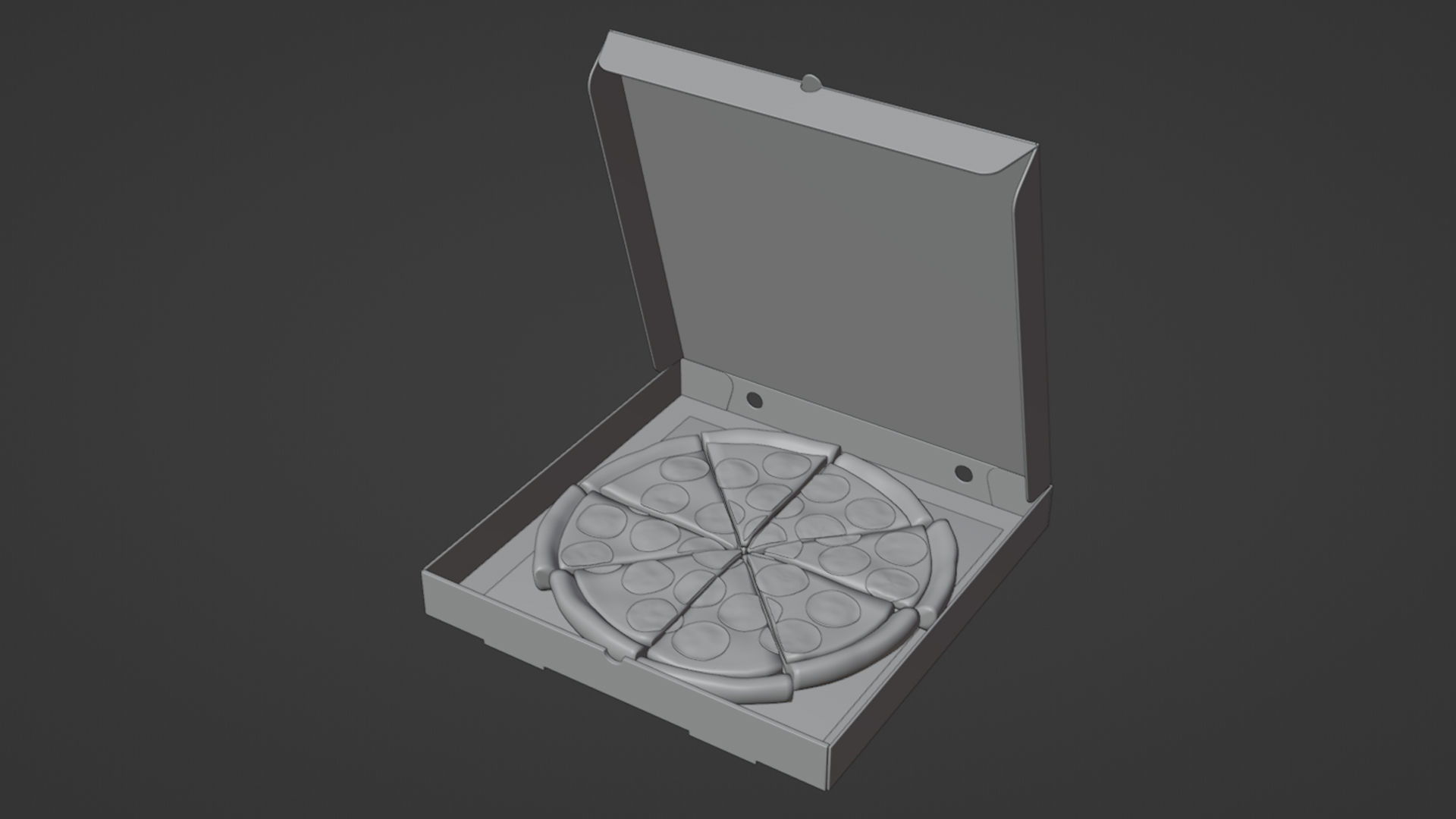 Pizza Pepperoni Slice in Box 001 3D model_9