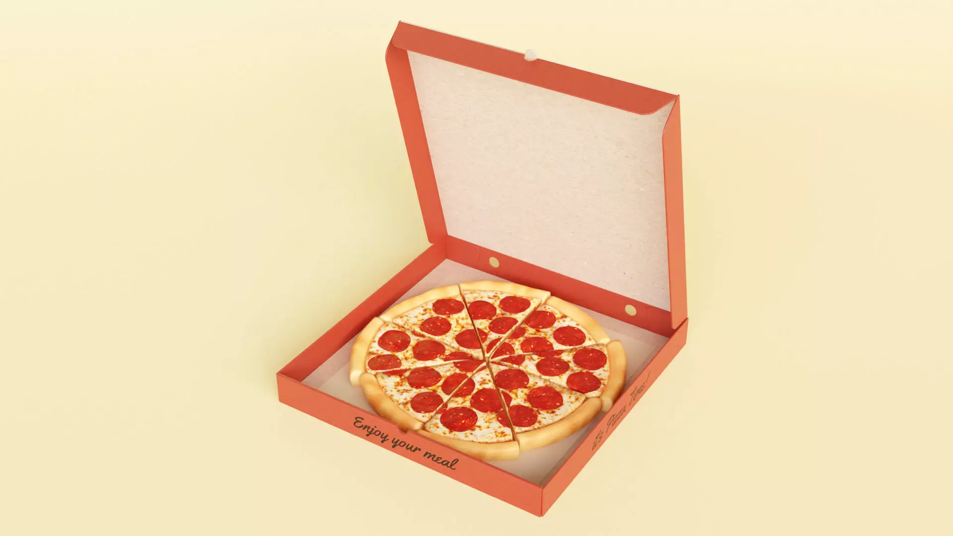 Pizza Pepperoni Slice in Box 001 3D model_0