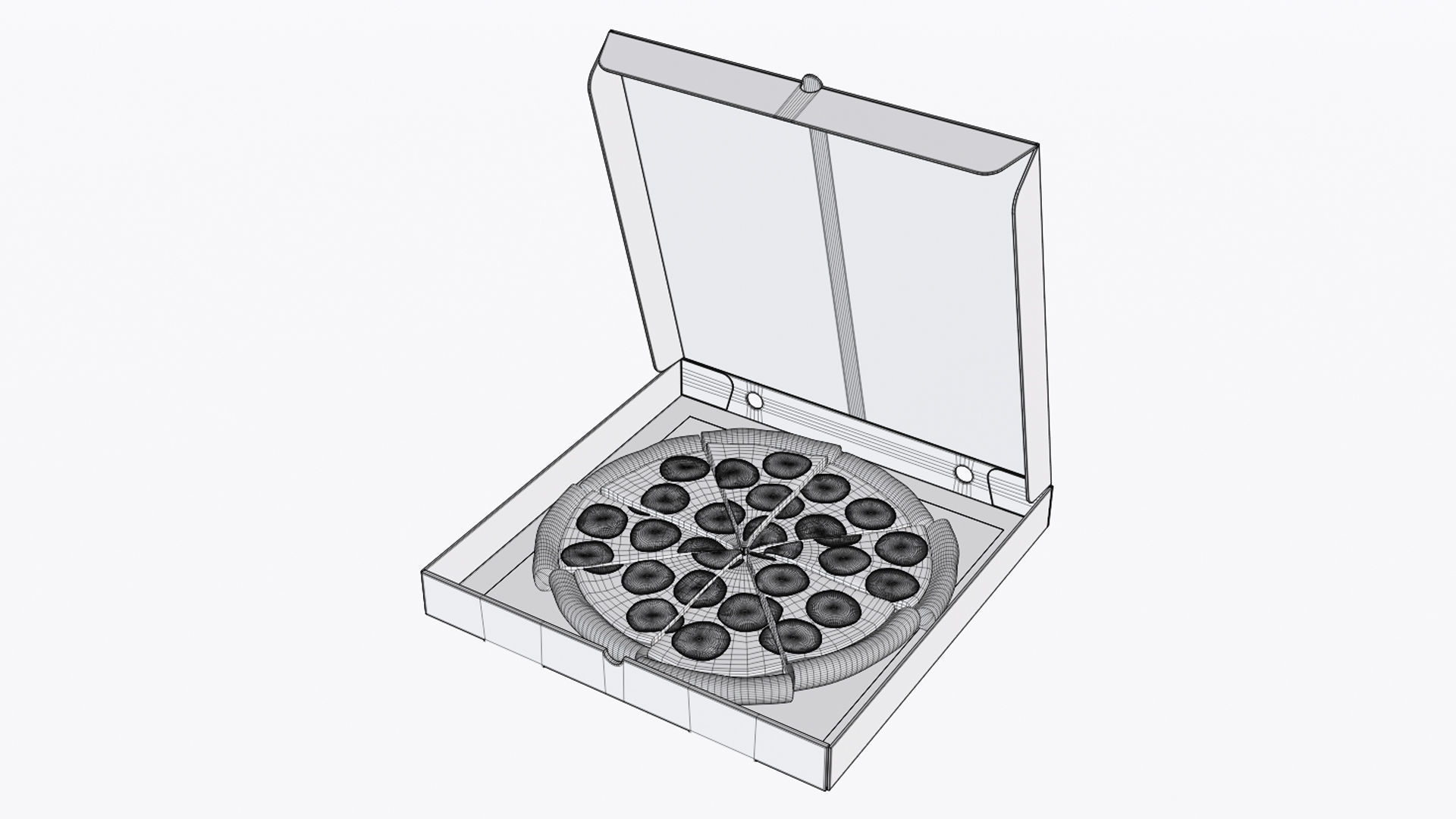 Pizza Pepperoni Slice in Box 001 3D model_6