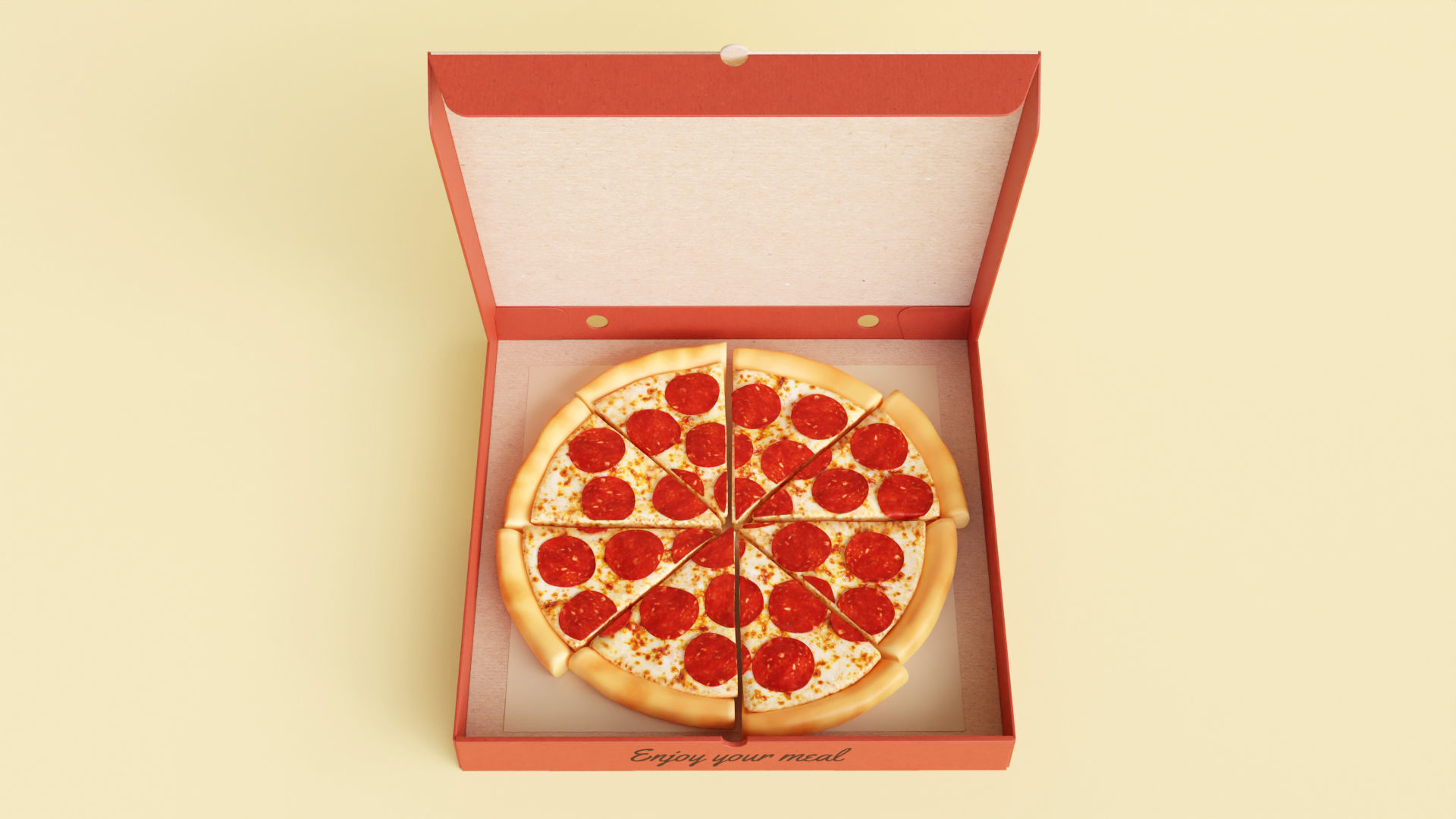 Pizza Pepperoni Slice in Box 001 3D model_5