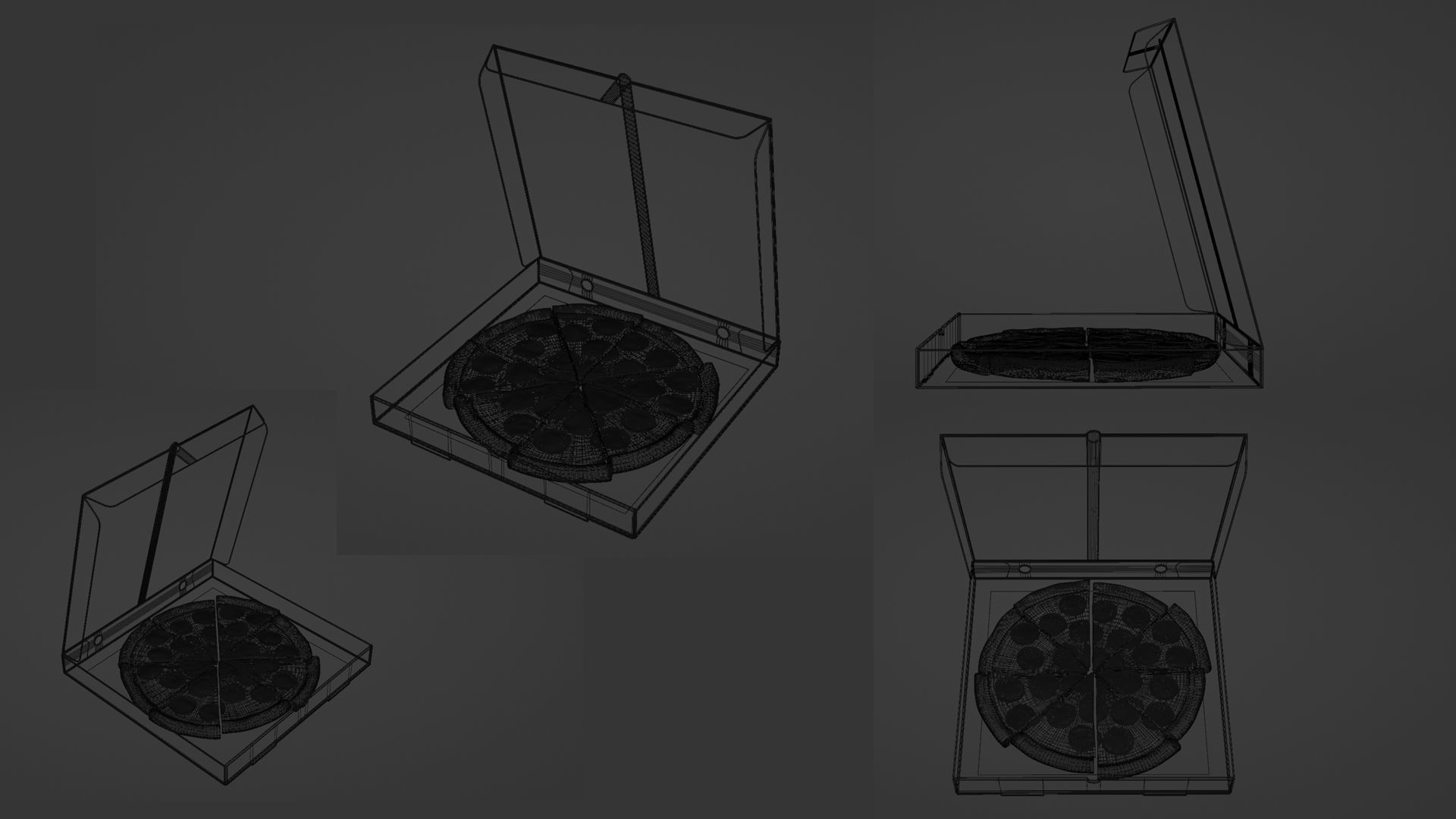 Pizza Pepperoni Slice in Box 001 3D model_12