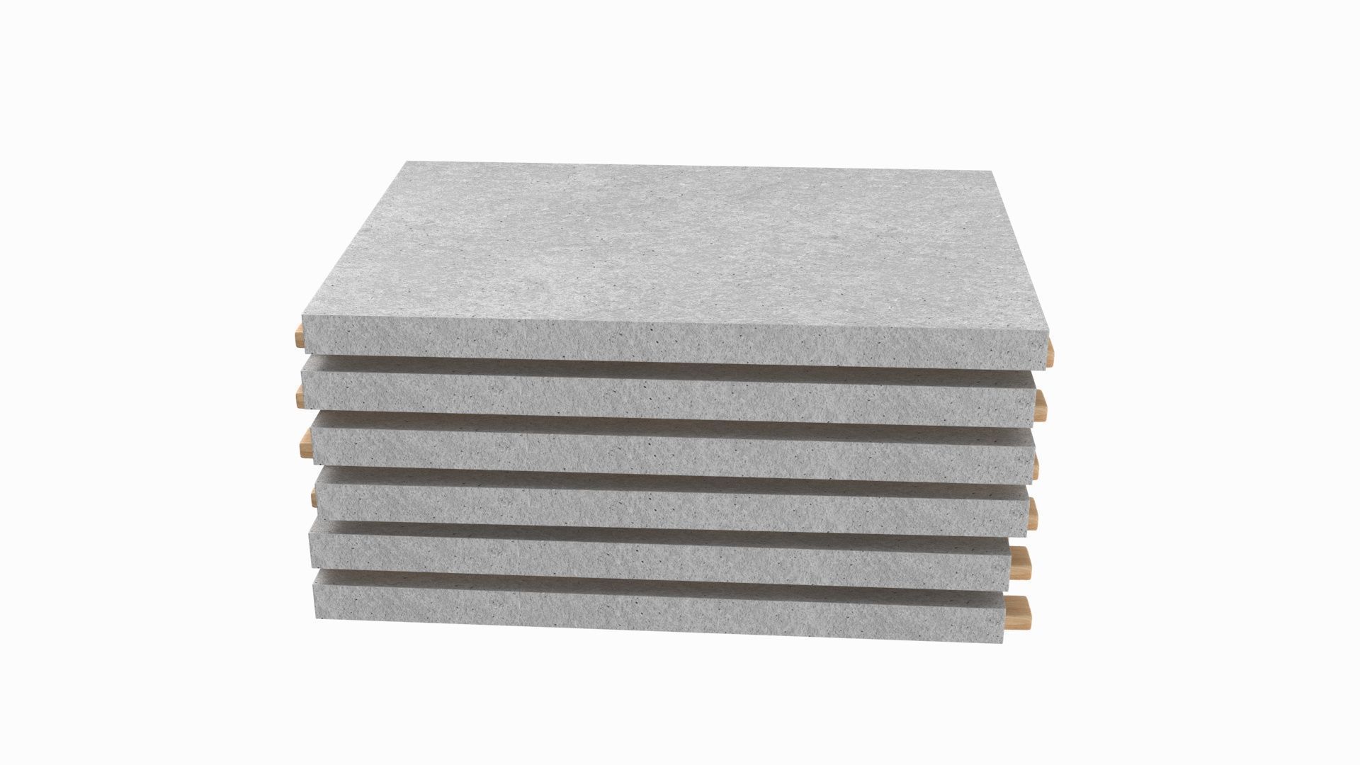 Concrete Panels On Wood Planks 3D model_5