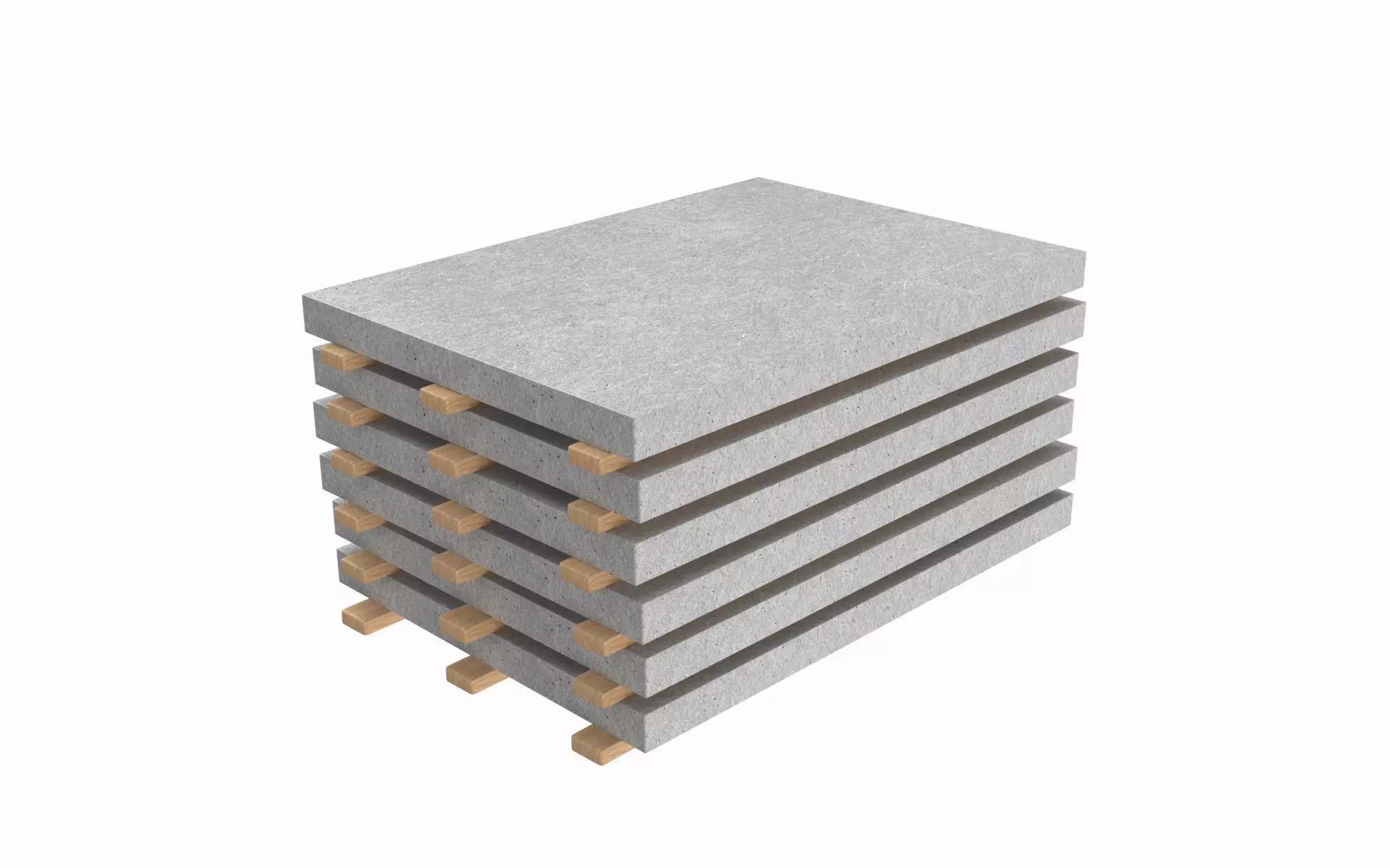 Concrete Panels On Wood Planks 3D model_0