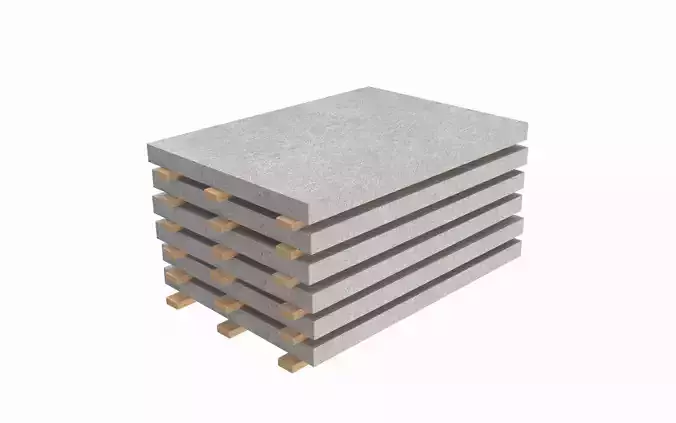 Concrete Panels On Wood Planks 3D model