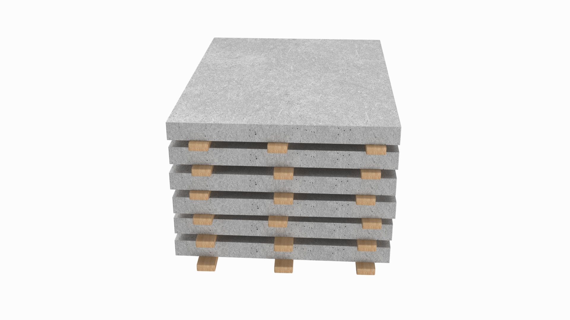 Concrete Panels On Wood Planks 3D model_2
