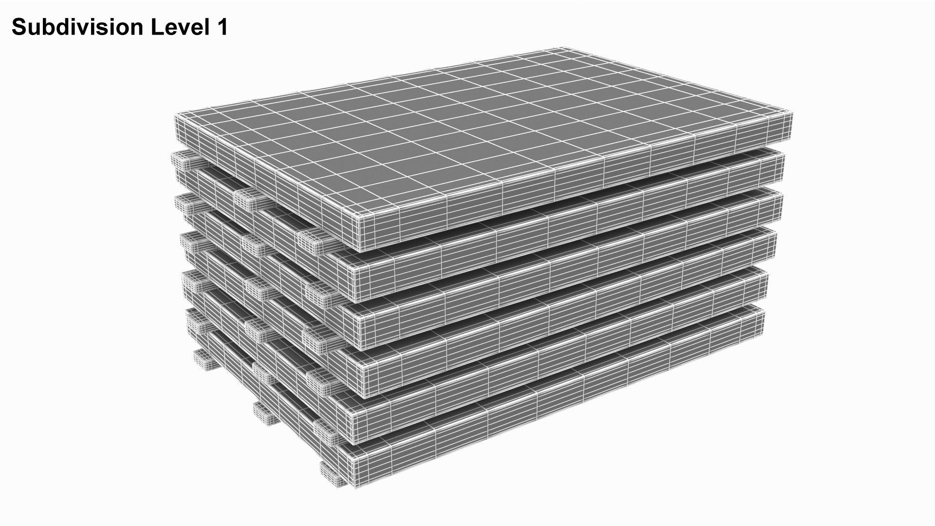Concrete Panels On Wood Planks 3D model_7