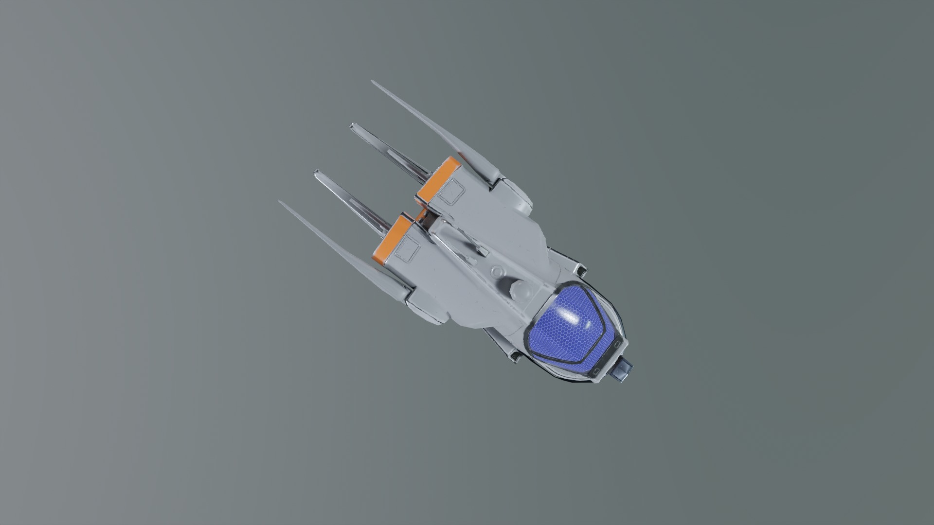 Spaceship 8 lowpoly 3D model for Game AR VR Low-poly 3D model_8
