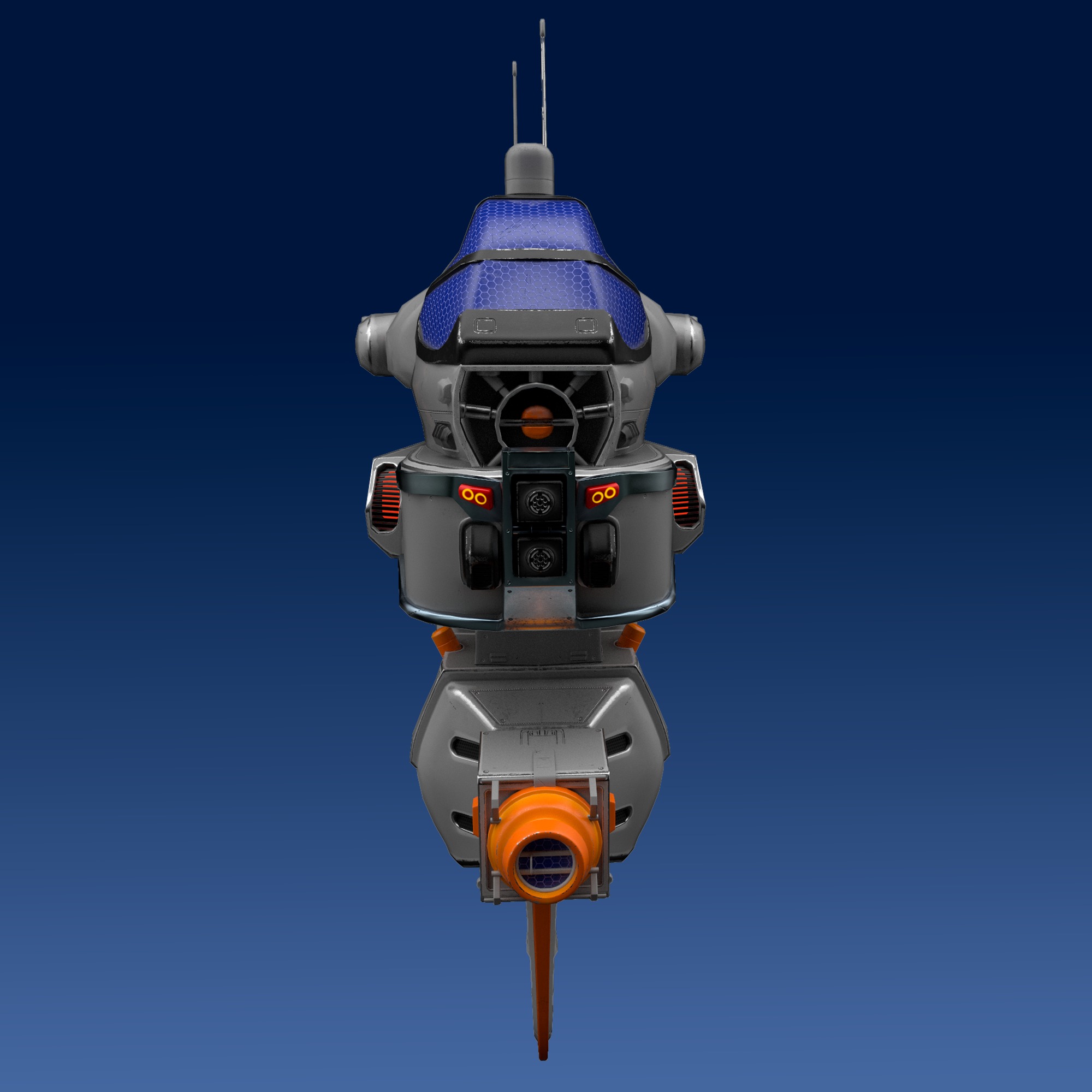 Spaceship 8 lowpoly 3D model for Game AR VR Low-poly 3D model_4