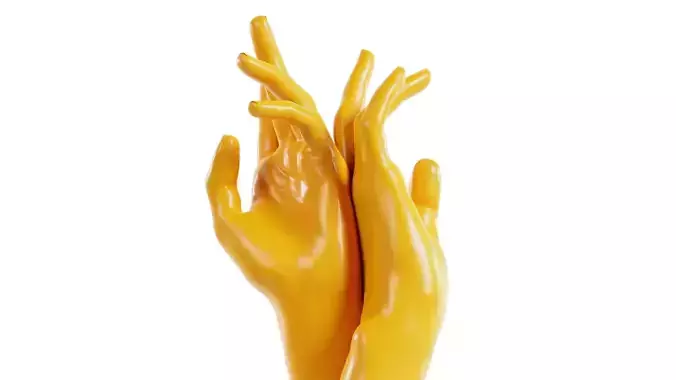 Back to Back Realistic Hand Low-poly 3D model
