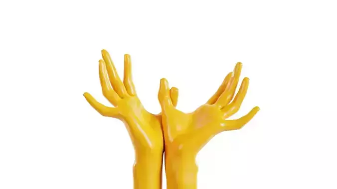 Hands Thumb Touching Realistic Hands Low-poly 3D model