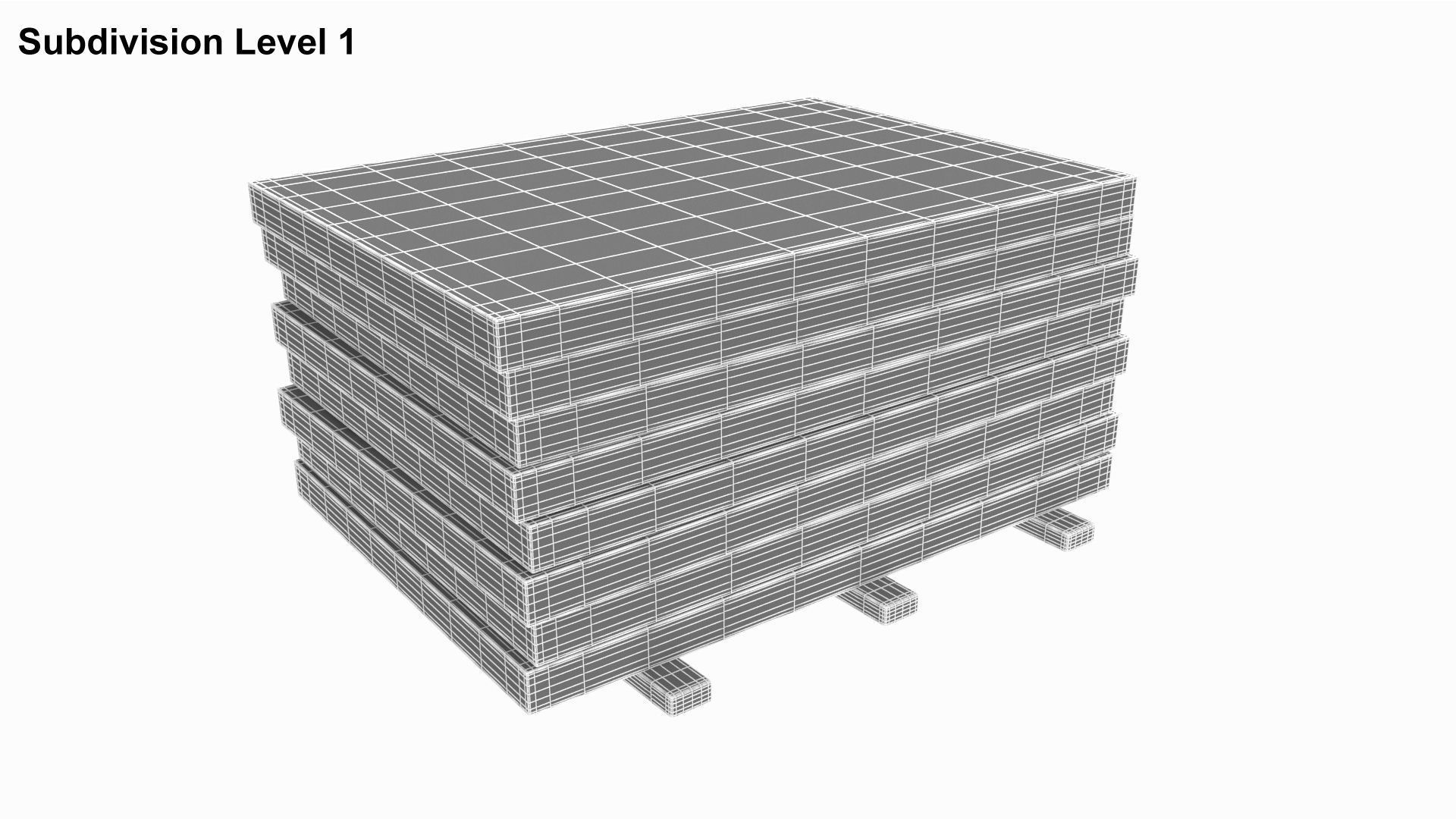 Concrete Panels On Wood Planks 3D model_8