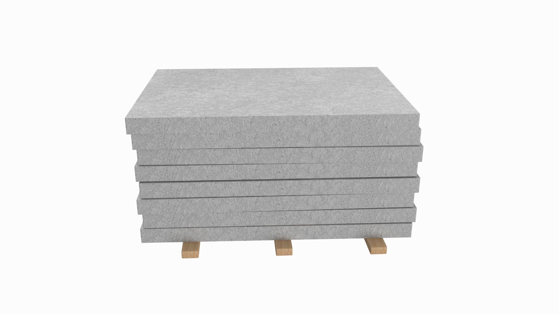 Concrete Panels On Wood Planks 3D model_2