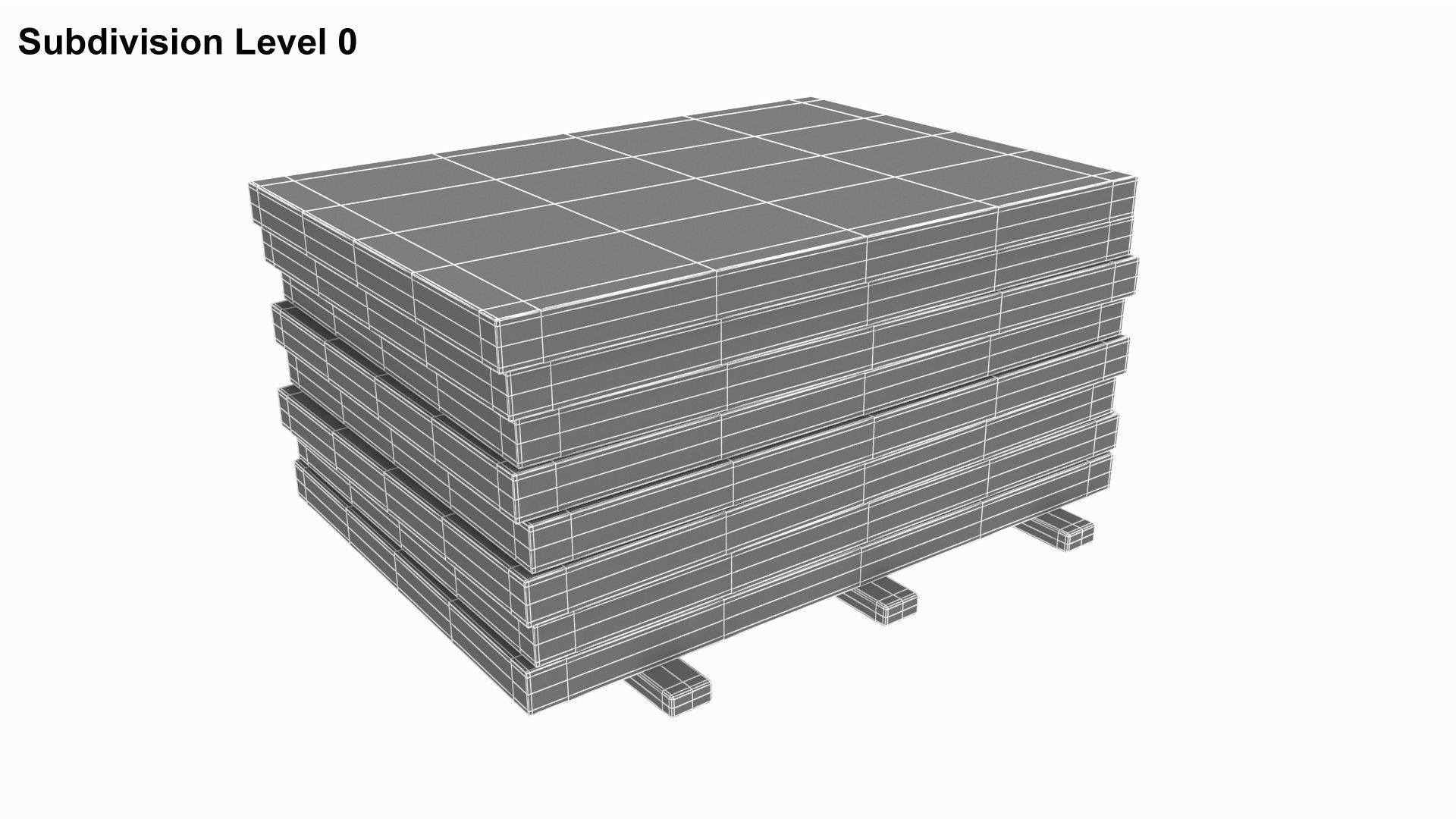 Concrete Panels On Wood Planks 3D model_7