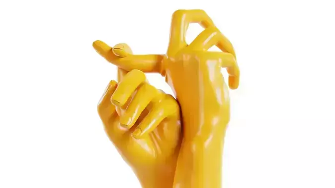 Hooked Realistic Hands Low-poly 3D model