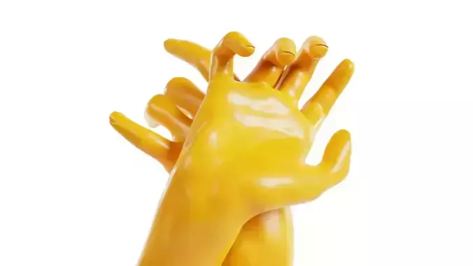 Leaning Back to Back Relaxed Realistic Hand Low-poly 3D model