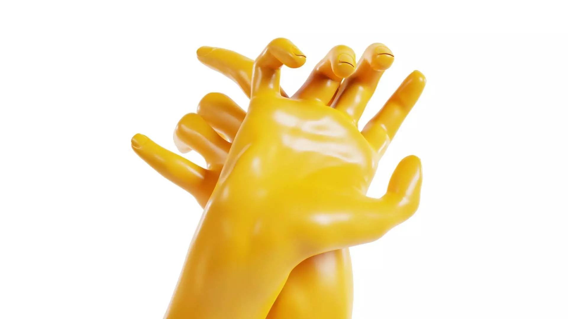 Leaning Back to Back Relaxed Realistic Hand Low-poly 3D model