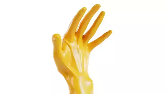 Bent Back Realistic Hand Low-poly 3D model