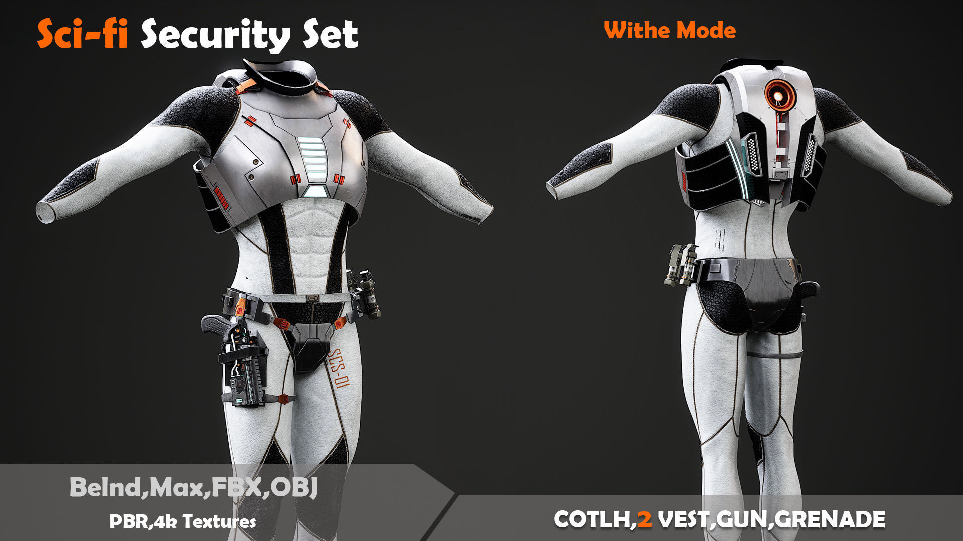 Scifi Security Set Low-poly 3D model_3