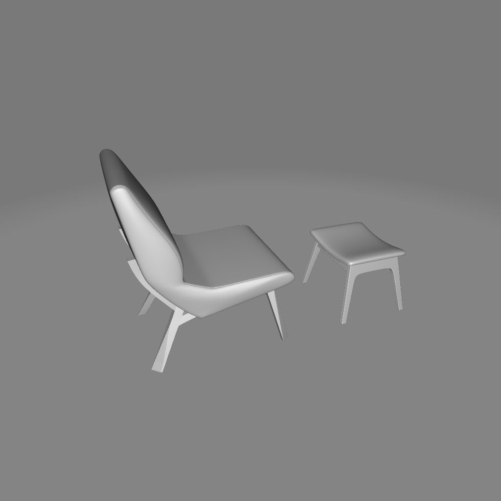 Danity Wide Slipper Chair and Ottoman 3D model_6