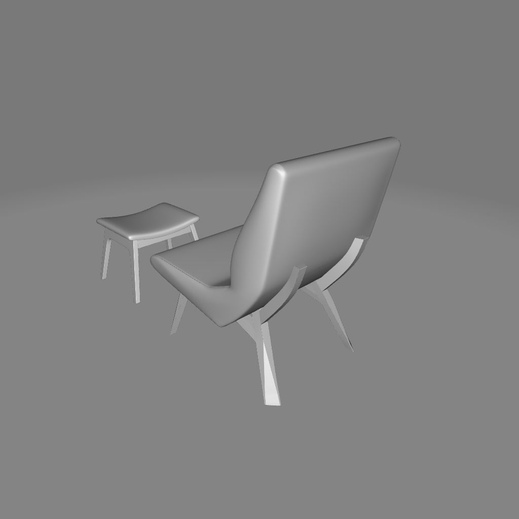 Danity Wide Slipper Chair and Ottoman 3D model_5