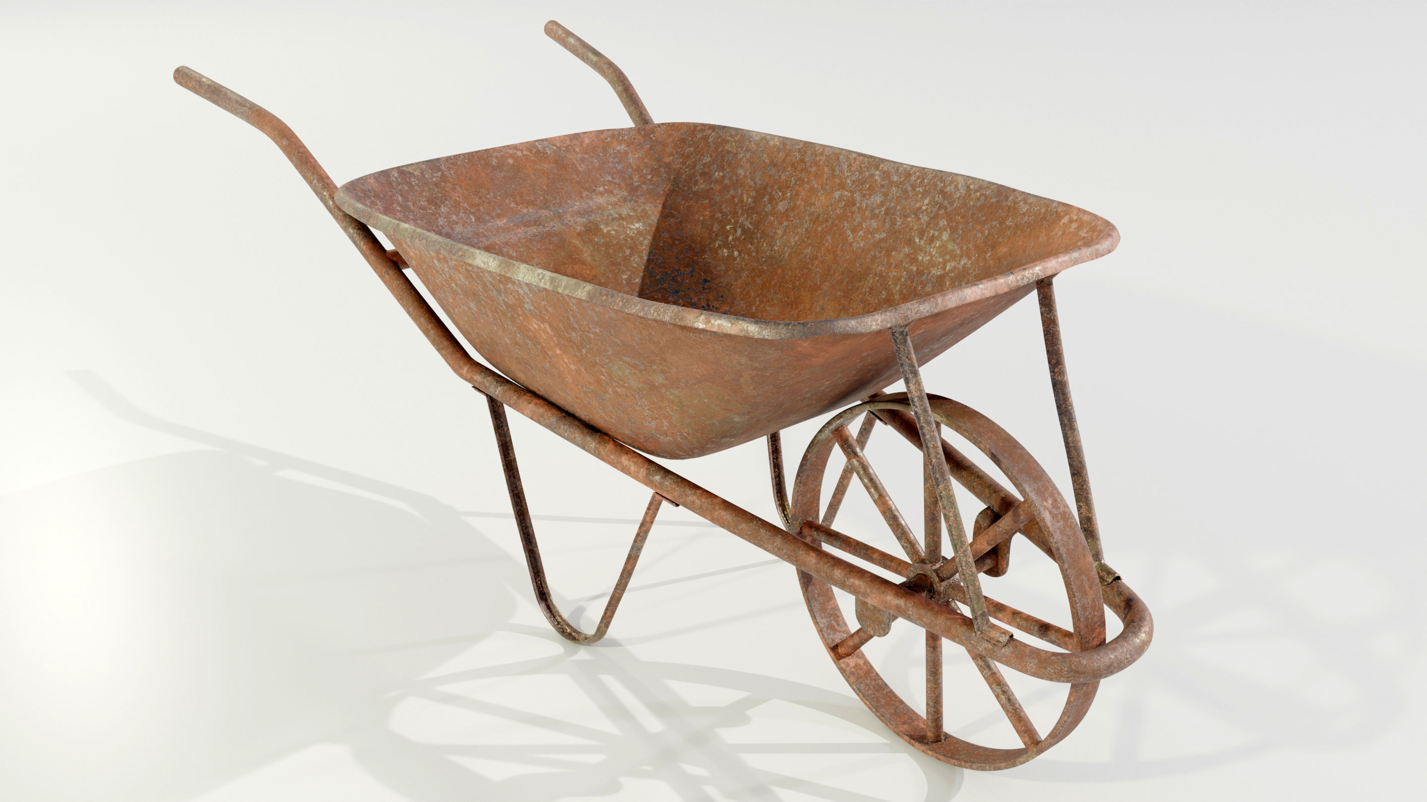 Old Rusty Wheelbarrow 3D model_6