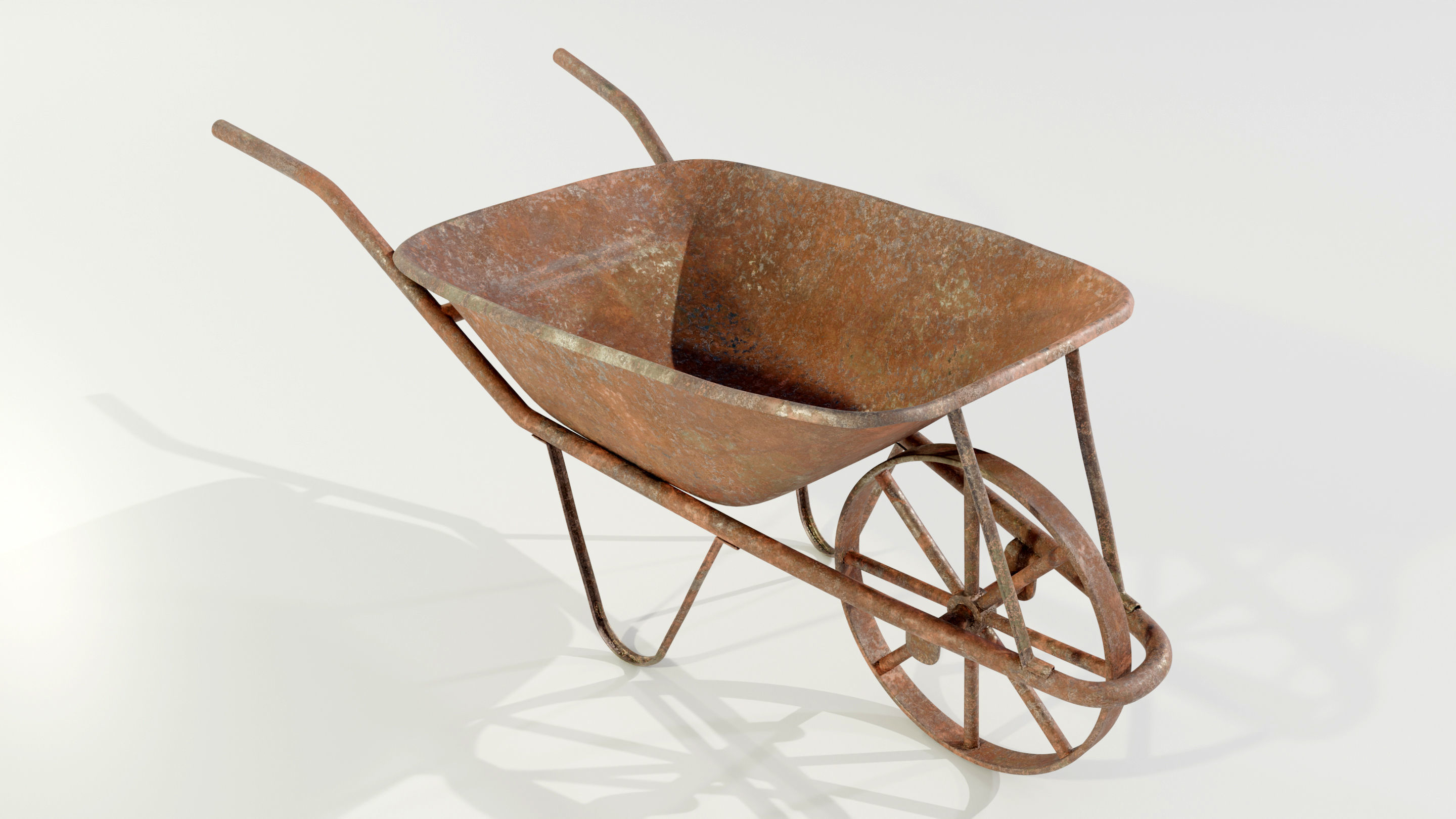 Old Rusty Wheelbarrow 3D model_2
