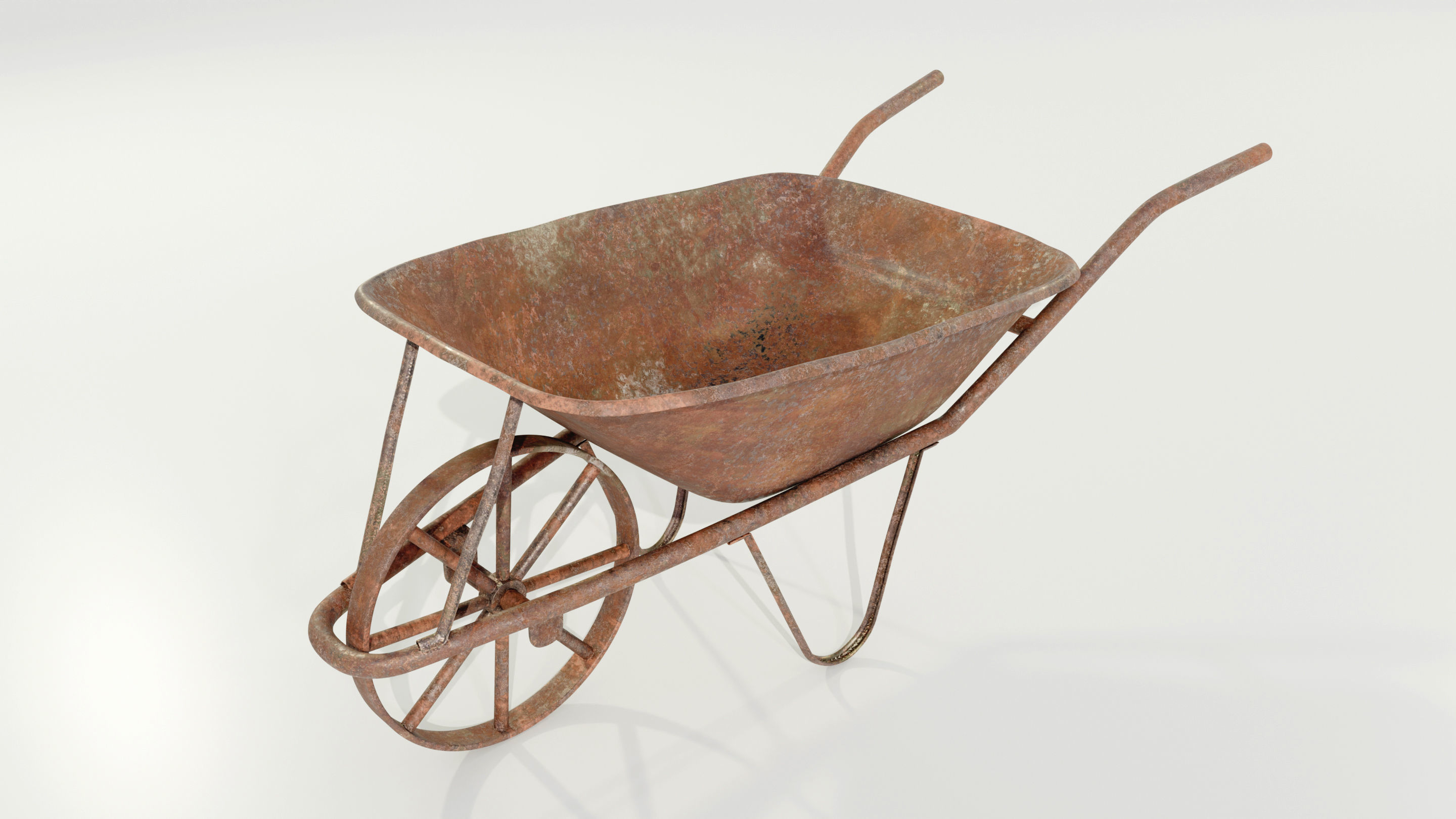 Old Rusty Wheelbarrow 3D model_3