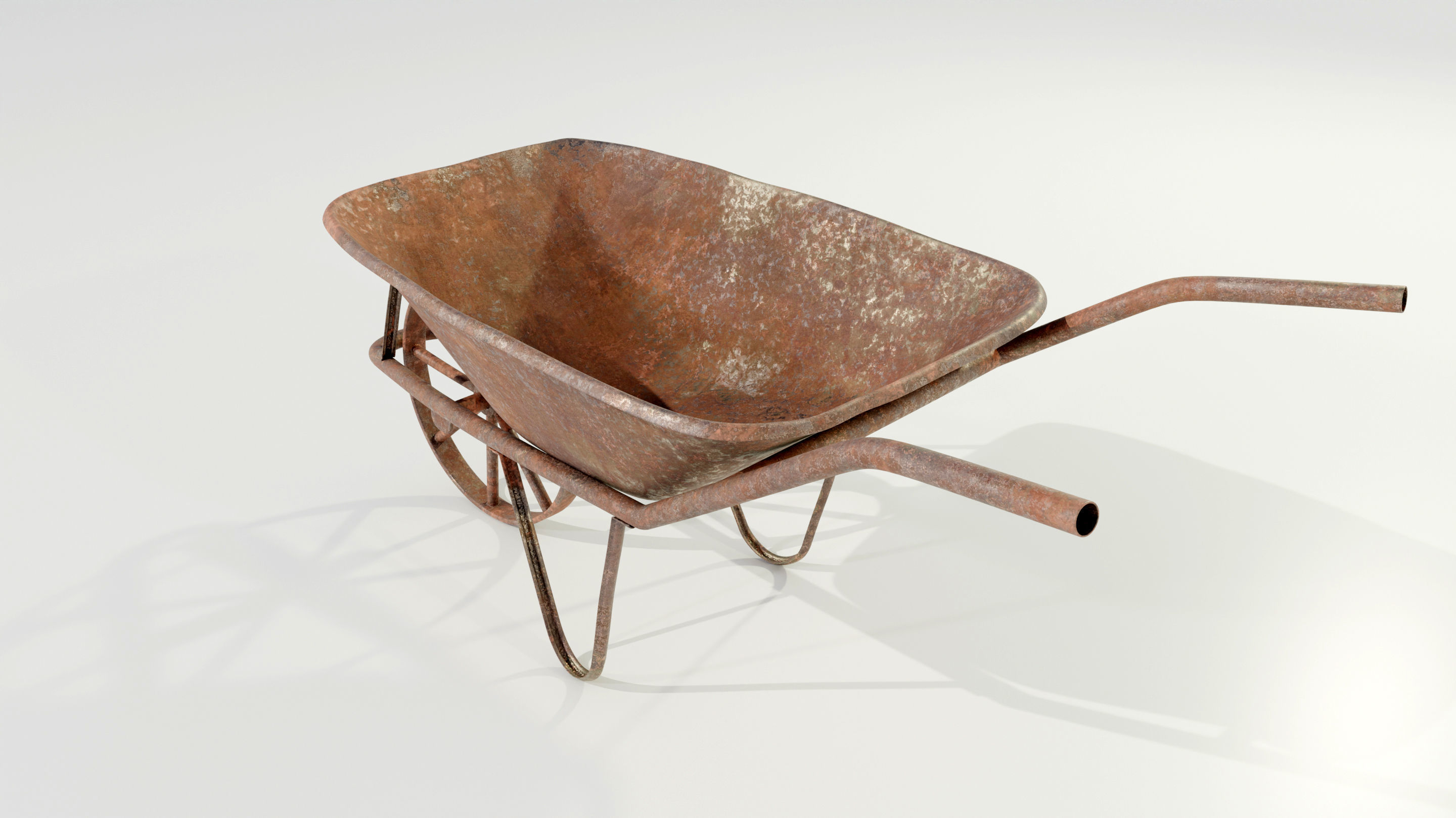 Old Rusty Wheelbarrow 3D model_4