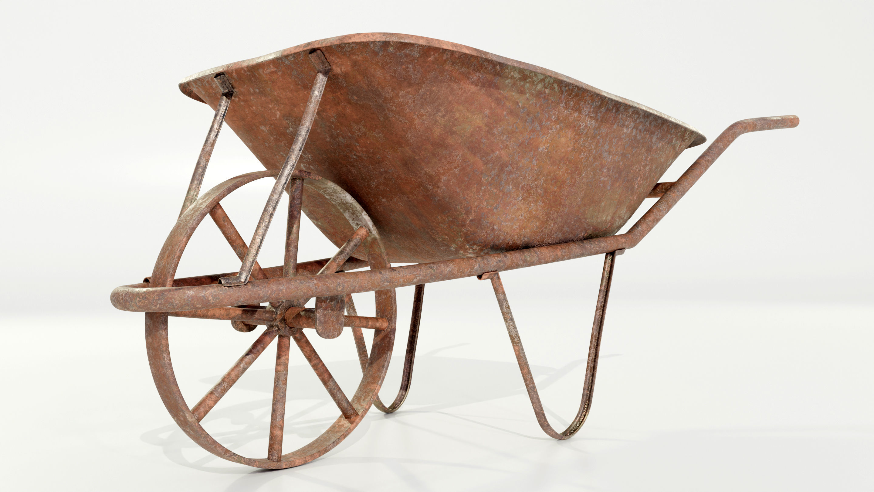Old Rusty Wheelbarrow 3D model_7